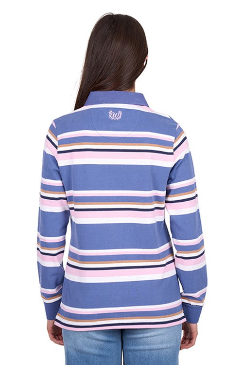 Wrangler Women's Easton Rugby Blue/Pink