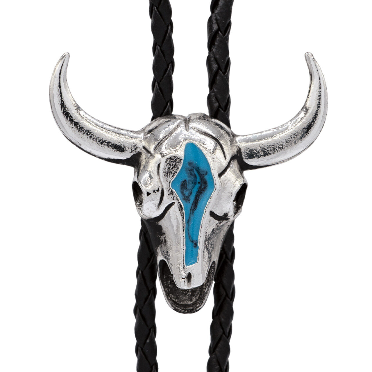 Bolo Tie - Steerhead with Turquoise Inlay