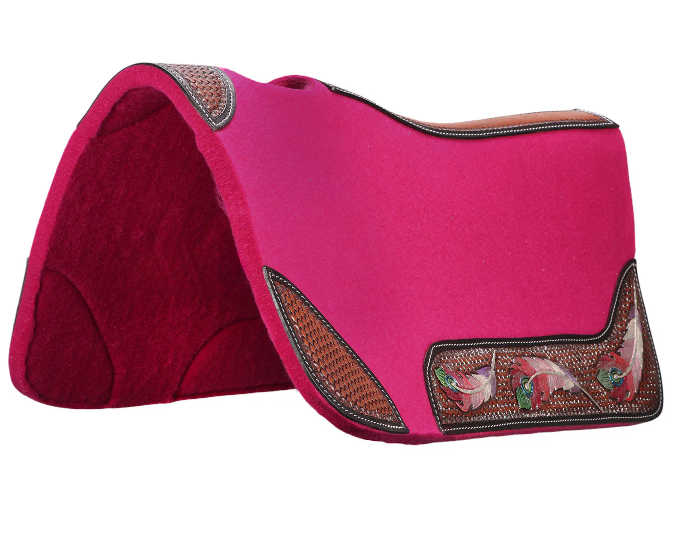 Feather Tooled Felt Saddle Pad