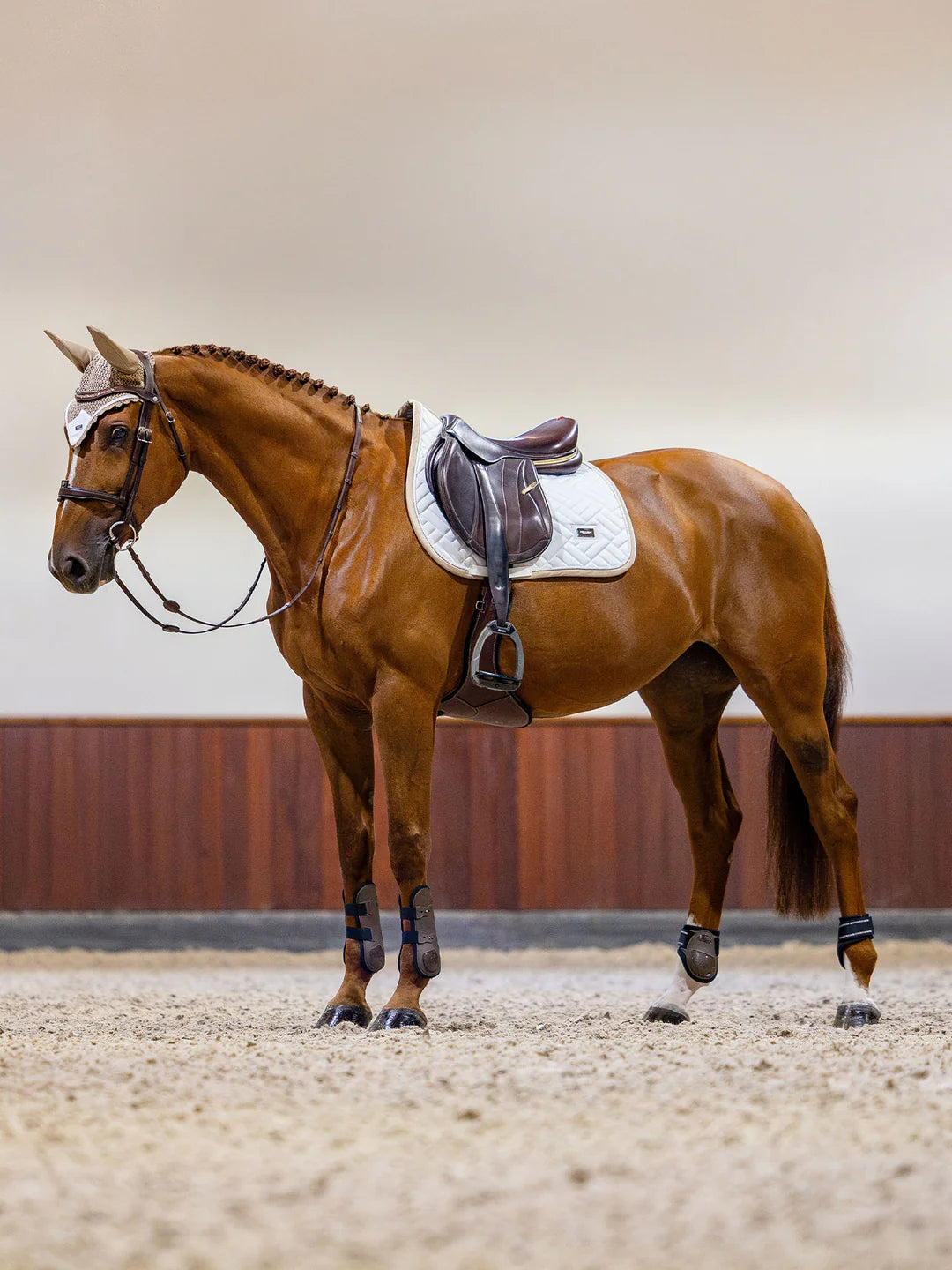 Equestrian Stockholm Jump Saddle Pad Modern White Sand