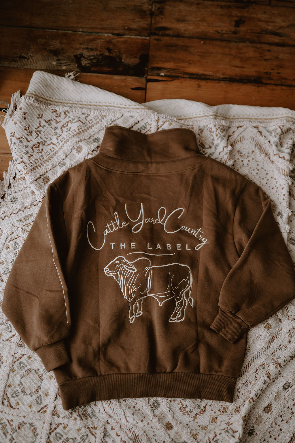 Cattle Yard Country Chocolate V Neck Jumper