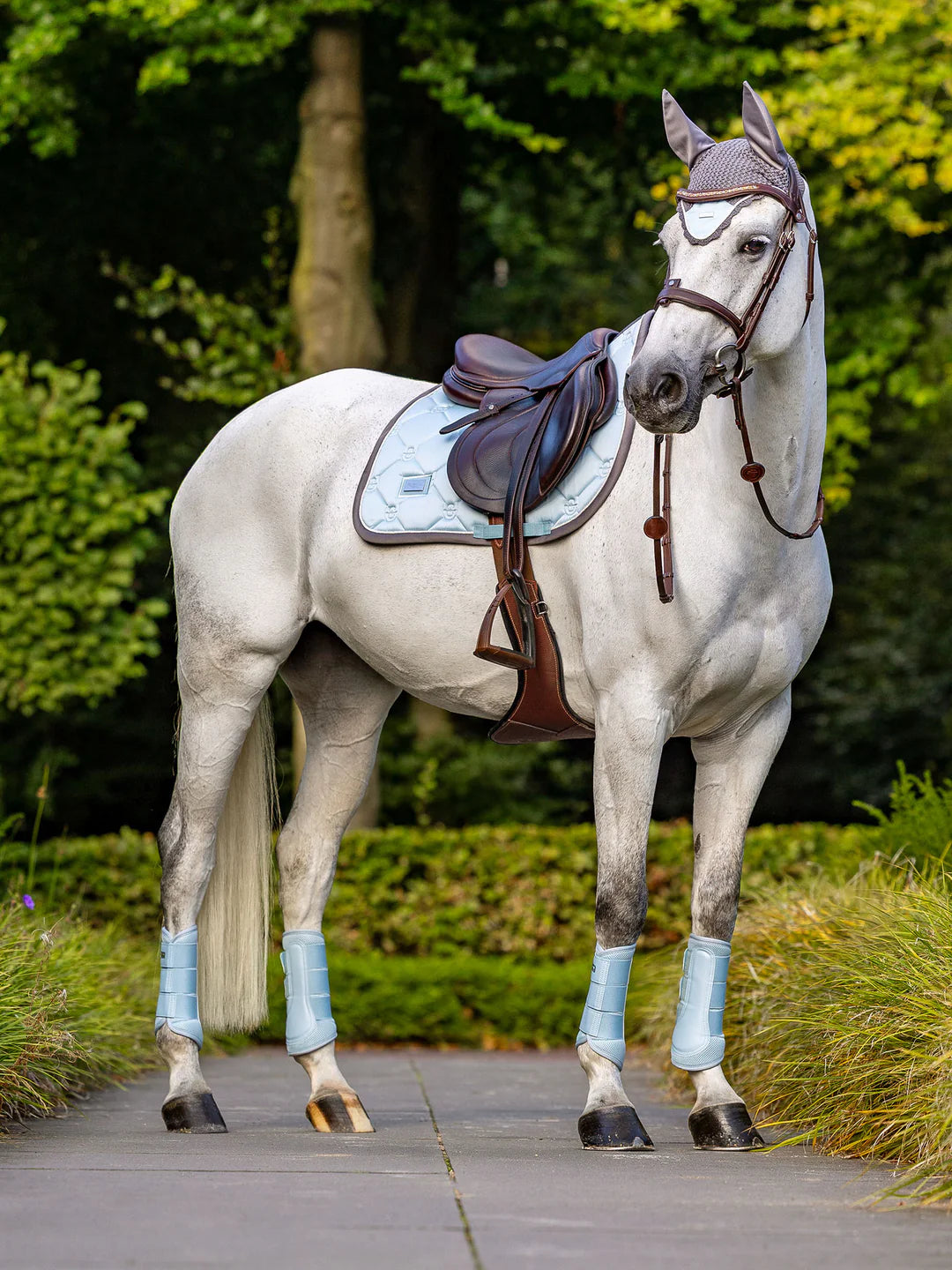 Equestrian Stockholm Jump Saddle Pad Ice Blue Pearl