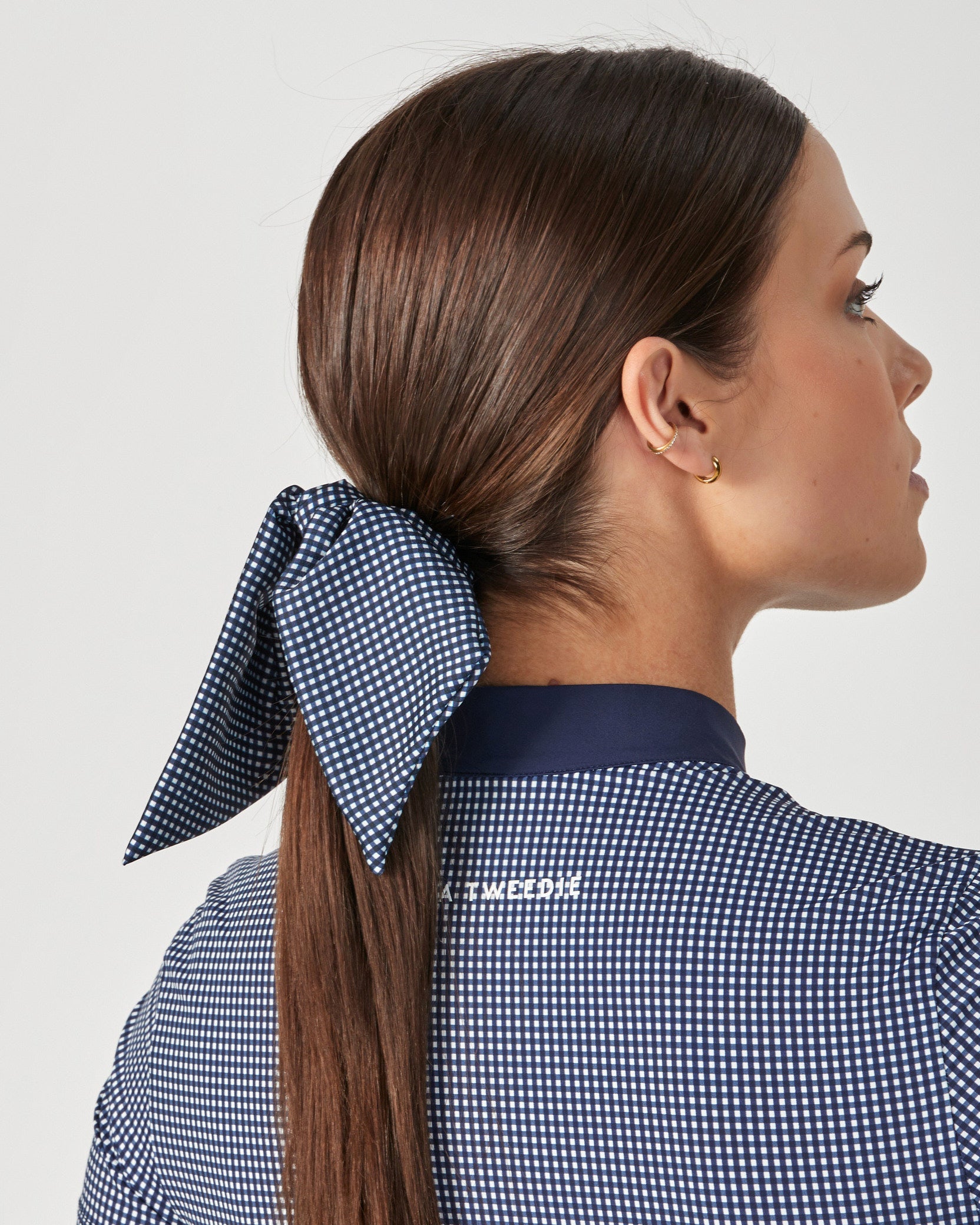 Lara Tweedie Mini Check Scrunchie
