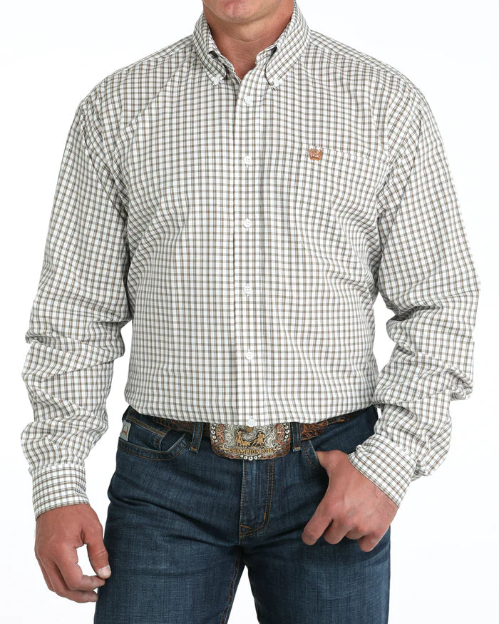 Cinch Men's Western Shirt WHT L