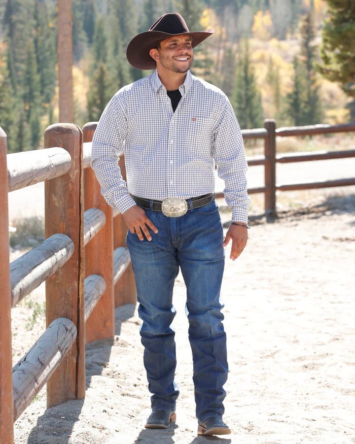 Cinch Men's Western Shirt WHT M