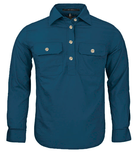 Pilbara Kids Closed Front Long Sleeve Shirt