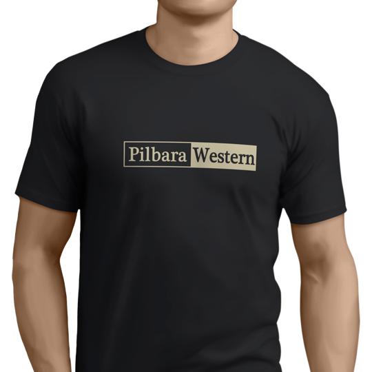 Pilbara Western Men's T-Shirt Short Sleeve Black