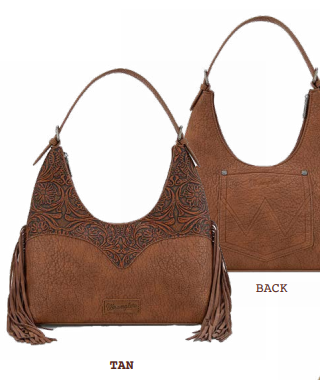 Wrangler Tooled Fringe Shoulder Bag