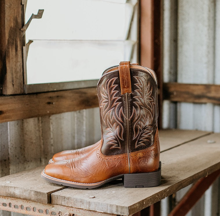 Ariat Mens Sport Wide Square Toe Boots – Peanut Butter/Chaga Brown