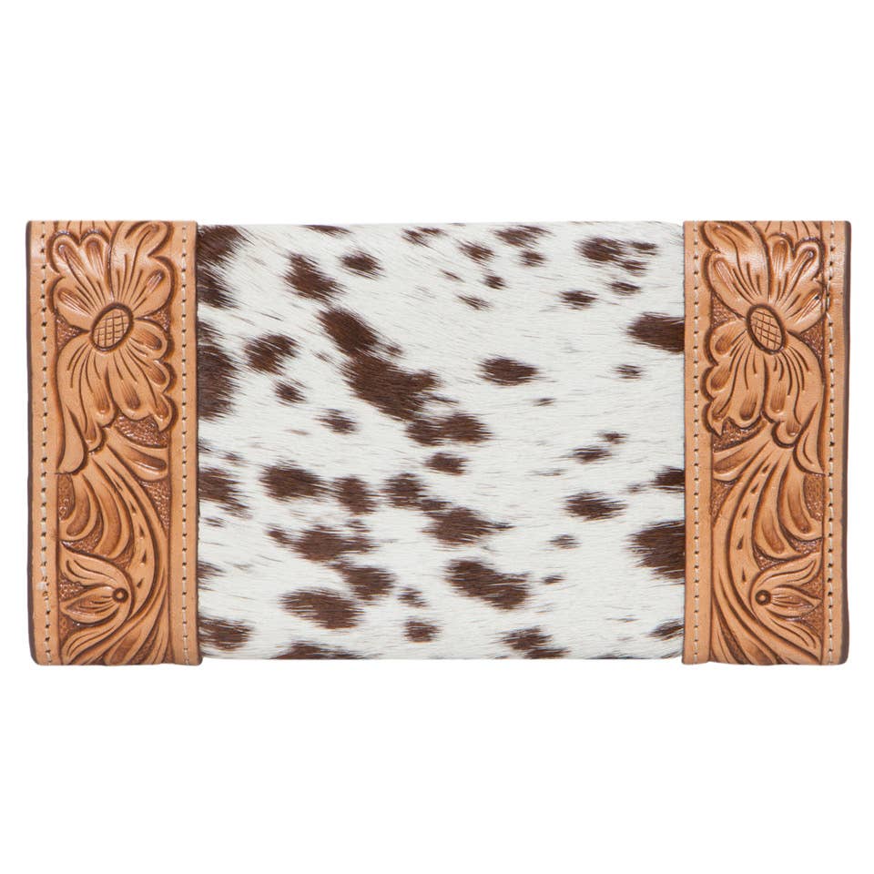 The Design Edge Cuba Tooling Leather Trifold Cowhide Wallet AW26