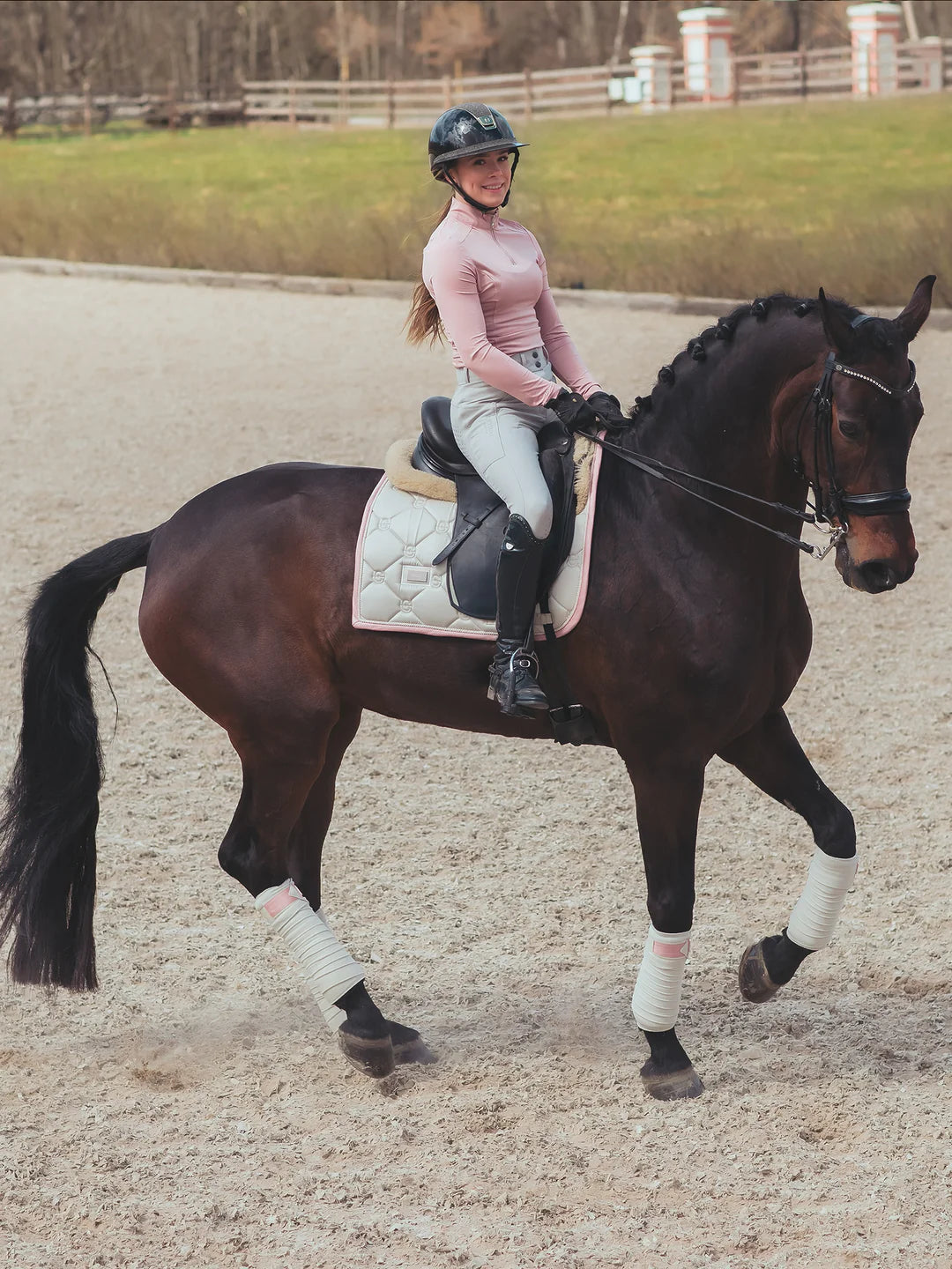 Equestrian Stockholm Dressage Saddle Pad Desert Rose