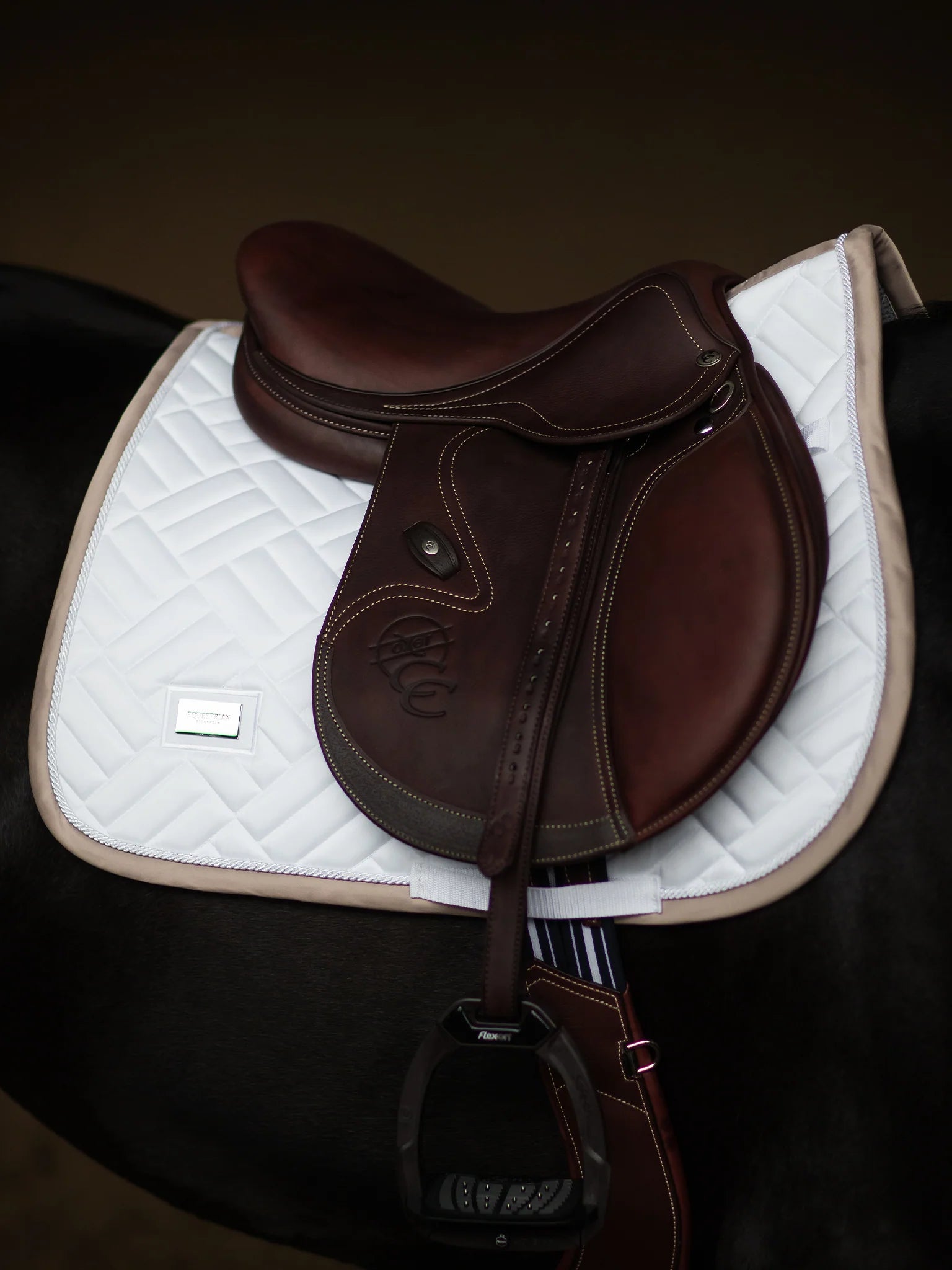 Equestrian Stockholm Jump Saddle Pad Modern White Sand