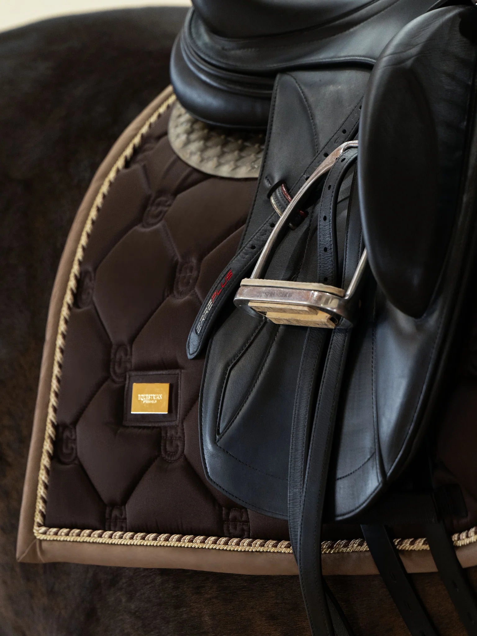 Equestrian Stockholm Dressage Saddle Pad Golden Brown