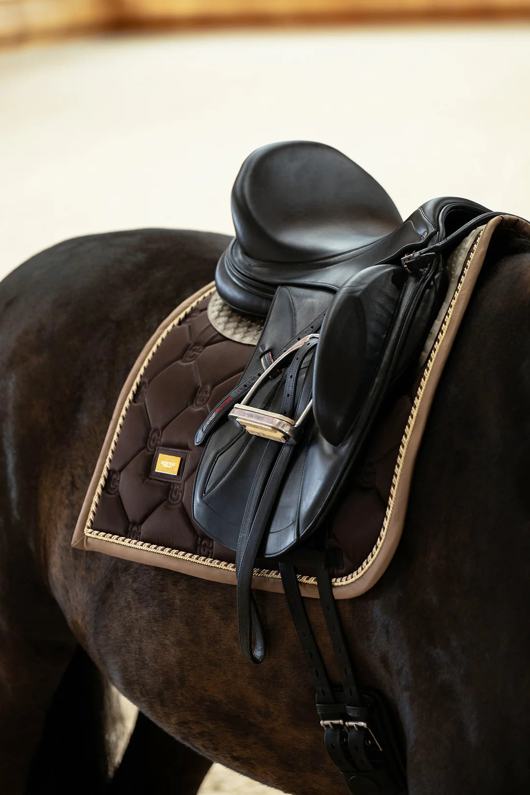 Equestrian Stockholm Dressage Saddle Pad Golden Brown