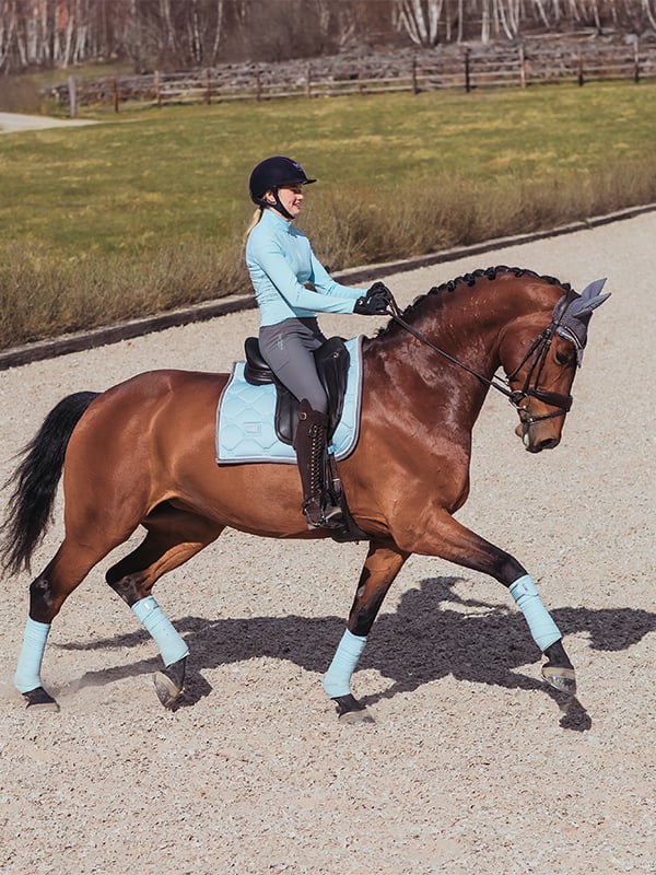 Equestrian Stockholm Dressage Saddle Pad Ice Blue Pearl