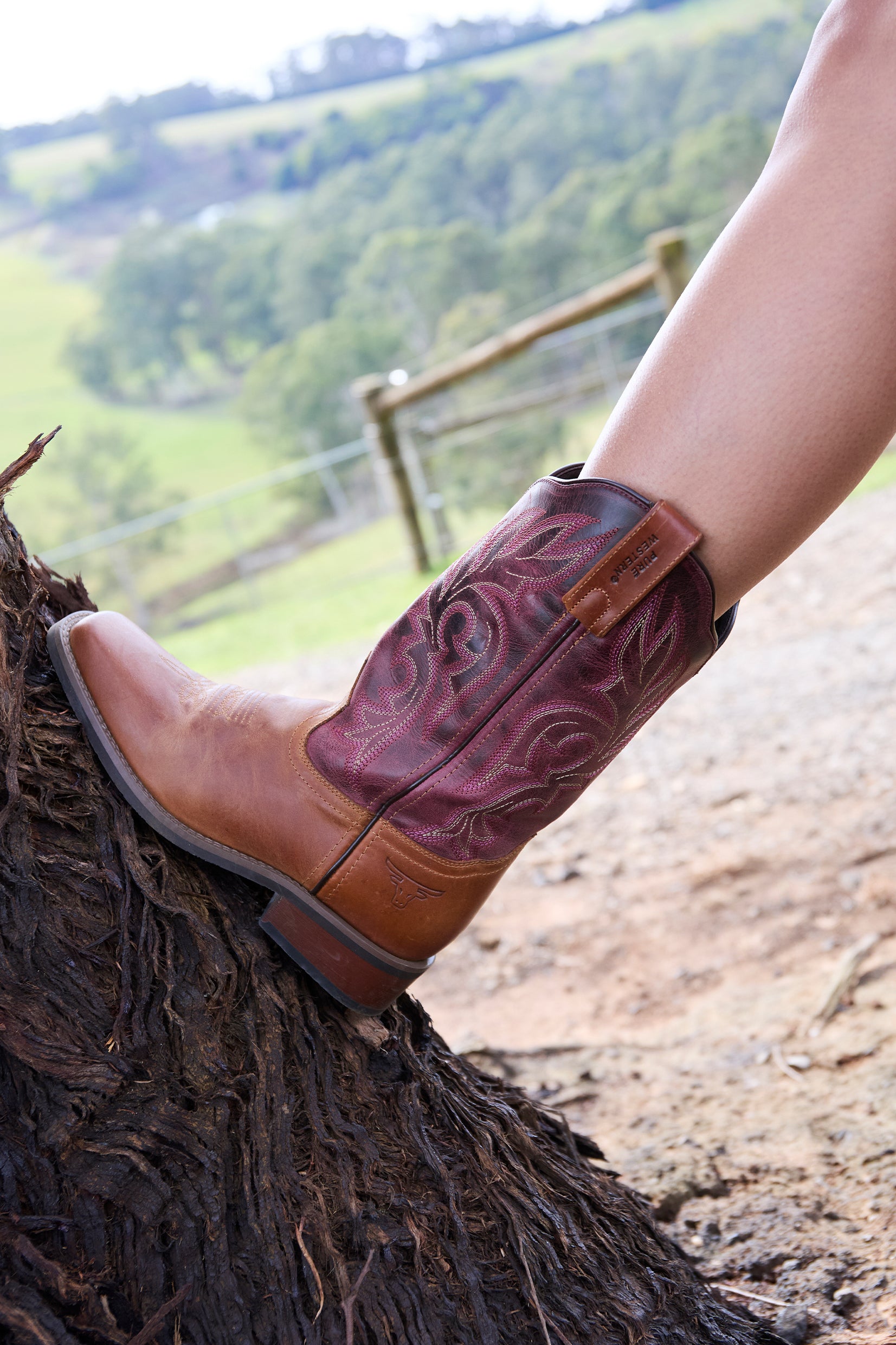 Pure Western Women's Tyler Boot - Rust/Oiled Grape