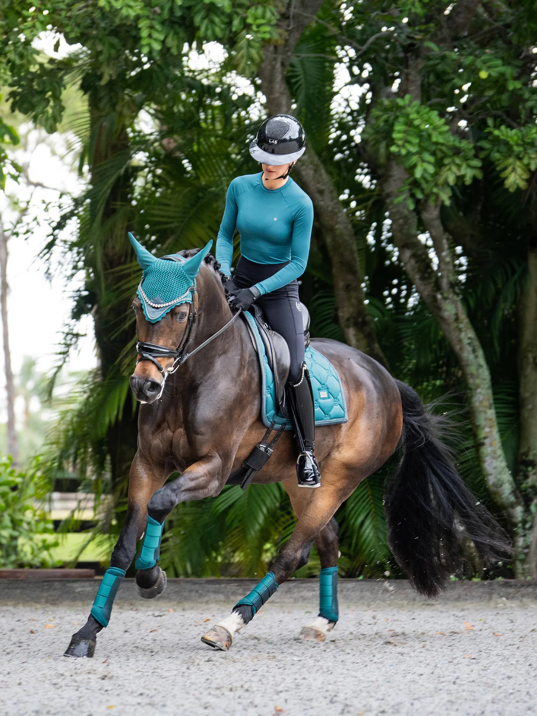 Equestrian Stockholm Dressage Saddle Pad Teal Blue