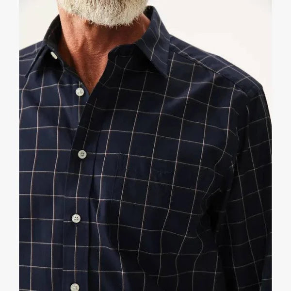 RM Williams Collins Shirt Navy/White/Red