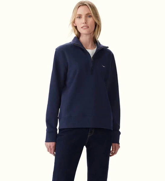 R.M.Williams Trickett Navy 1/4 Zip Sweatshirt