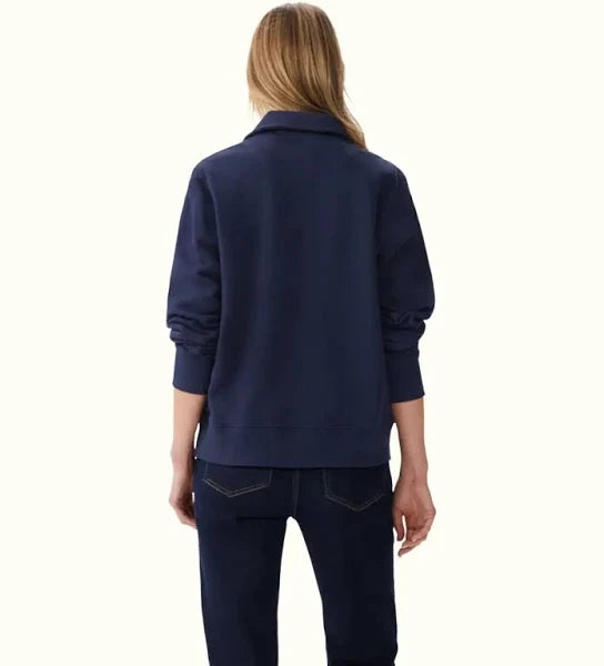 R.M.Williams Trickett Navy 1/4 Zip Sweatshirt
